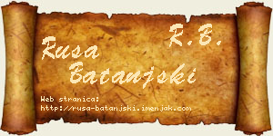 Rusa Batanjski vizit kartica